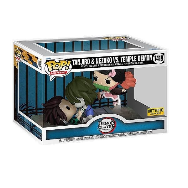 Funko POP Moment Animation Demon Slayer - Tanjiro & Nezuko Vs. Temple Demon 1419 Vinyl Figure Hot Topic Exclusive