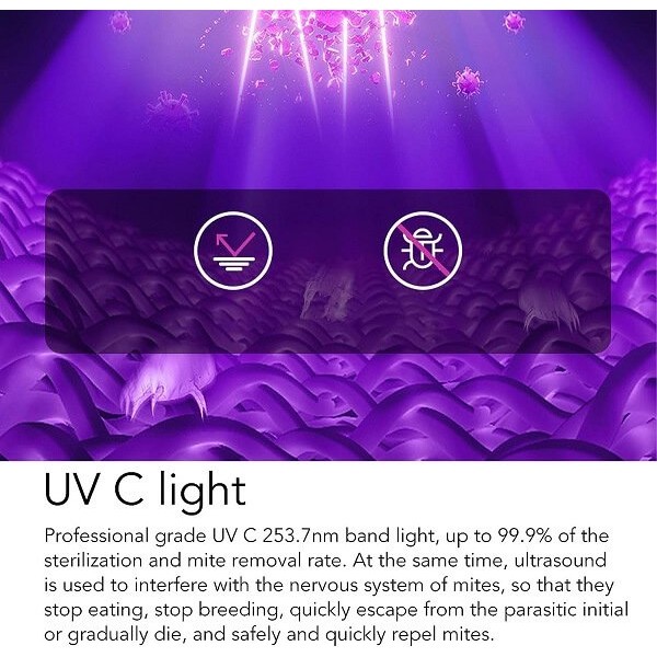 Επαναφορτιζόμενο Σκουπάκι Χειρός Ακάρεων και Σκόνης 100W - Γκρι/Μωβ