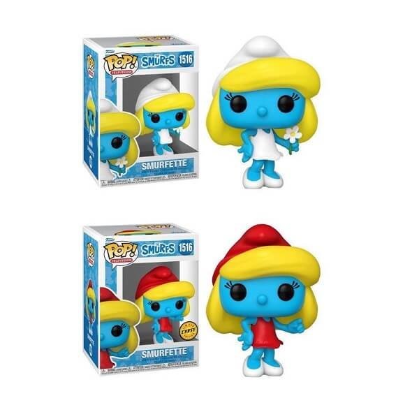 Funko POP Bundle of 2 Television The Smurfs - Smurfette 1516 & Chase Vinyl Figures