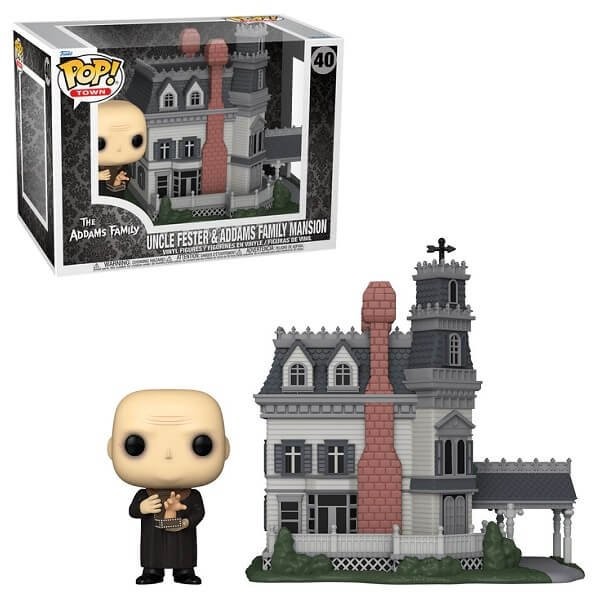 Funko POP Town The Addams Family - Uncle Fester & Addams Family Mansion 40 Vinyl Figure