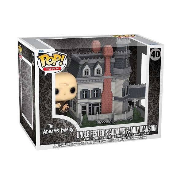 Funko POP Town The Addams Family - Uncle Fester & Addams Family Mansion 40 Vinyl Figure