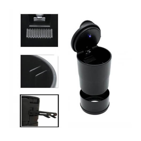 Φωτιζόμενο Σταχτοδοχείο Αυτοκινήτου με LED - Μαύρο