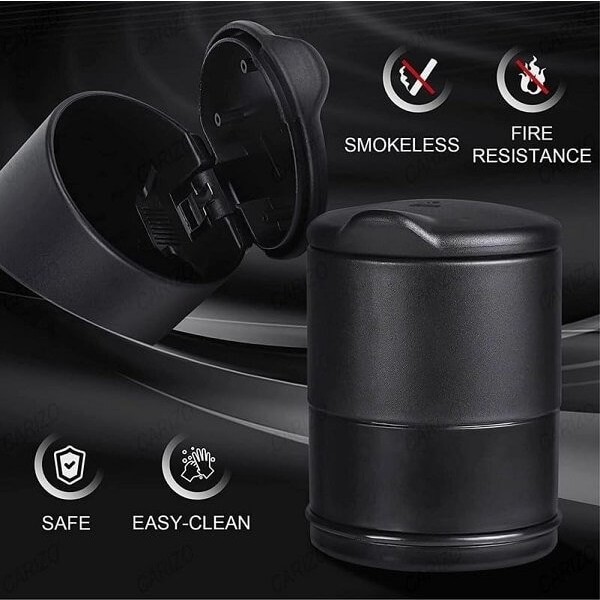 Φωτιζόμενο Σταχτοδοχείο Αυτοκινήτου με LED - Μαύρο