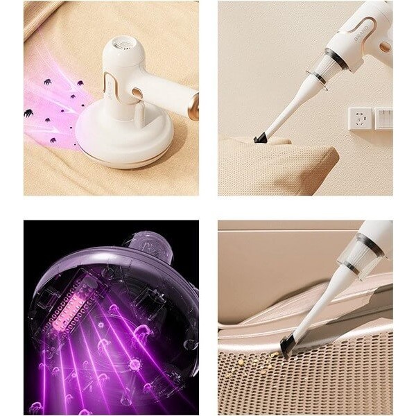 Επαναφορτιζόμενο Ηλεκτρικό Σκουπάκι Χειρός για Ακάρεα 3 σε 1 - Μπλε