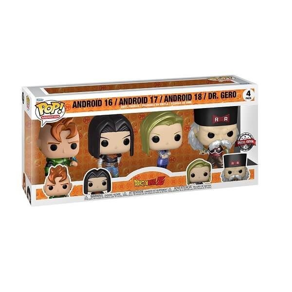 Funko POP Animation Dragon Ball Z - Android 16, Android 17, Android 18 & Dr. Gero 4-Pack Vinyl Figures Exclusive