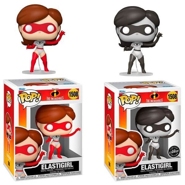 Funko POP Bundle of 2 Disney The Incredibles - Elastigirl 1508 & Chase Vinyl Figures