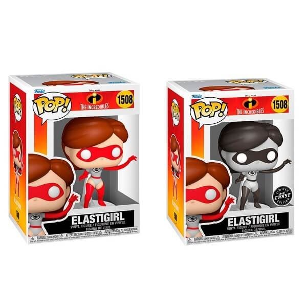 Funko POP Bundle of 2 Disney The Incredibles - Elastigirl 1508 & Chase Vinyl Figures