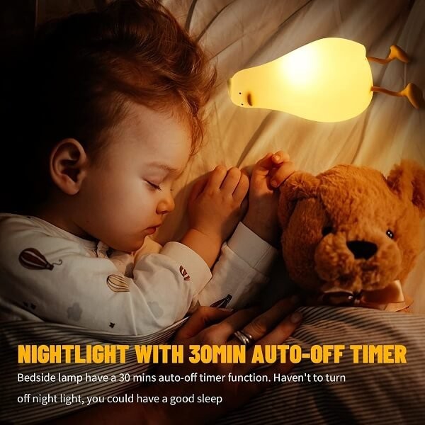 Μαλακό Επαναφορτιζόμενο Φωτιστικό Σιλικόνης Παπάκι Ξαπλωμένο - Cute Lying down Duck Night Light