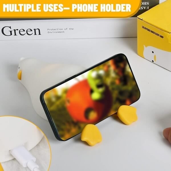 Μαλακό Επαναφορτιζόμενο Φωτιστικό Σιλικόνης Παπάκι Ξαπλωμένο - Cute Lying down Duck Night Light