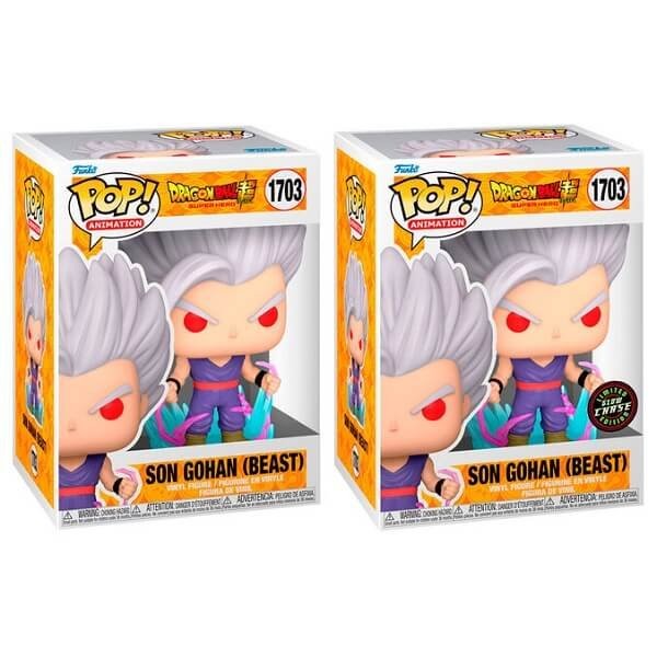 Funko POP Bundle of 2 Dragon Ball Z - Son Gohan (Beast) 1703 & GitD Chase Vinyl Figures
