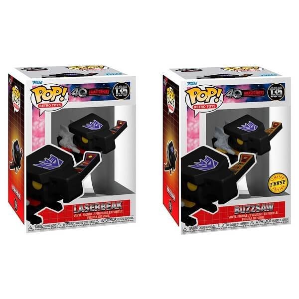 Funko POP Bundle of 2 Retro Toys 40 Years Transformers - Laserbeak 135 & Chase Vinyl Figures