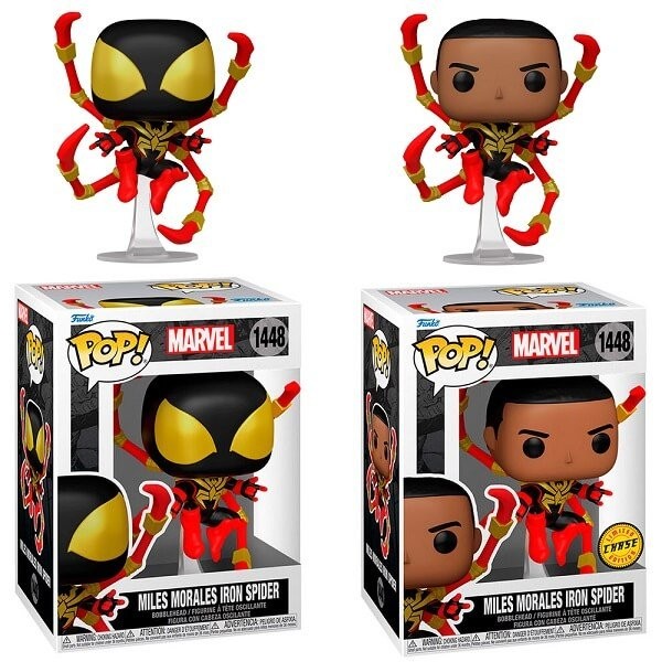 Funko POP Bundle of 2 Marvel - Miles Morales Iron Spider 1448 Bobble-Head