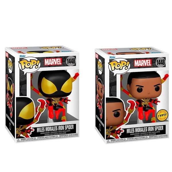 Funko POP Bundle of 2 Marvel - Miles Morales Iron Spider 1448 Bobble-Head