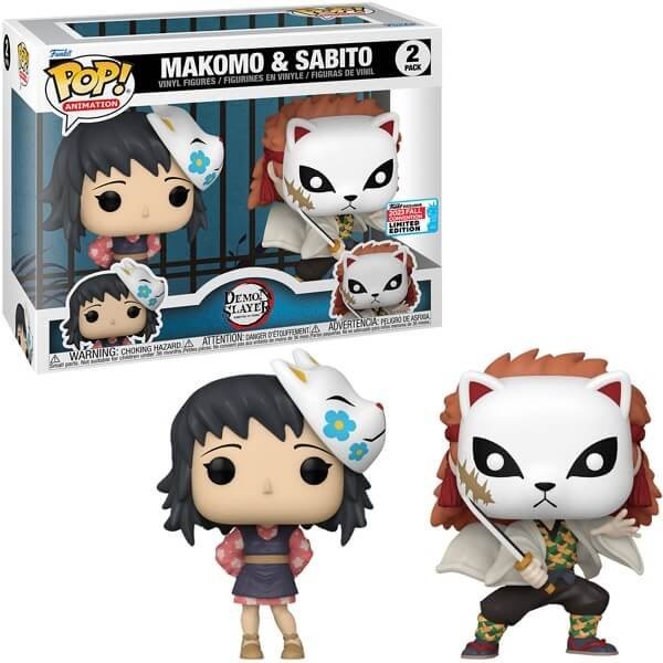 Funko POP Animation Demon Slayer - Makomo and Sabito 2-pack Vinyl Figures 2023 Fall Convention Exclusive 