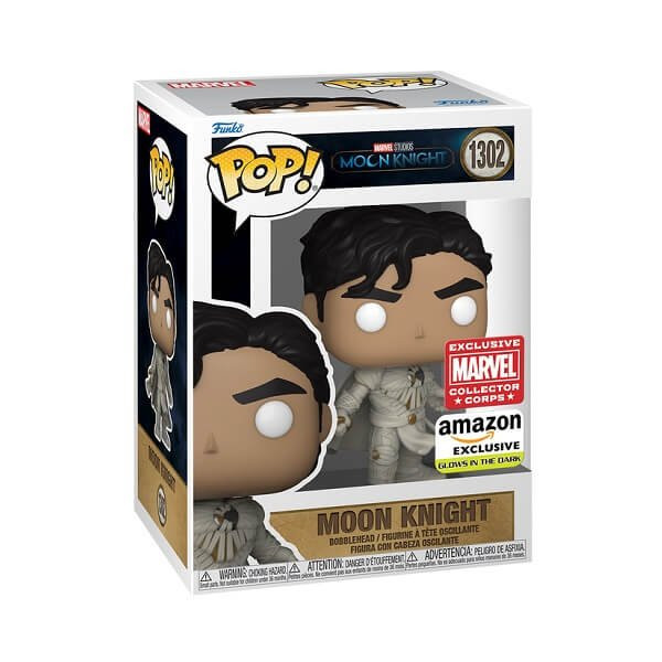 Funko POP Marvel Moon Knight - Moon Knight GiTD 1302 Bobble-Head Amazon & Marvel Collector Corps Exclusive