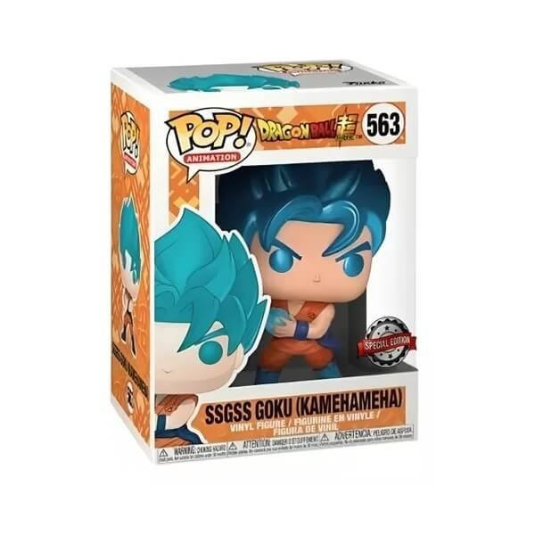 Funko POP Animation Dragon Ball Z - SSGSS Goku (Kamehameha) Metallic 563 Vinyl Figure Special Edition