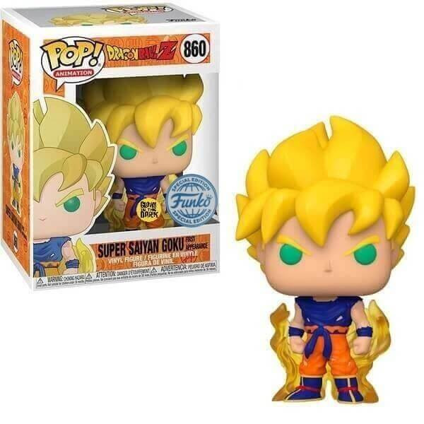 Funko POP Animation Dragon Ball Z - Super Saiyan Goku First Appearance GitD 860 Vinyl Figure Special Edition