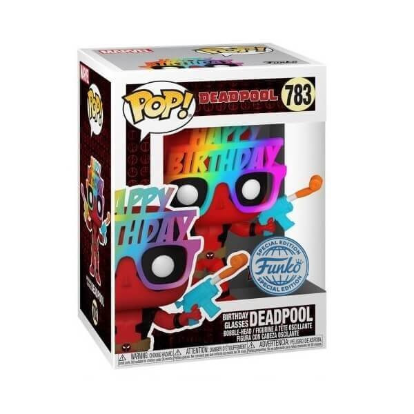 Funko POP Marvel Deadpool - Birthday Glasses Deadpool 783 Bobble-Head Special Edition