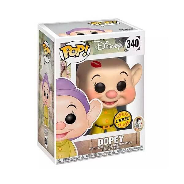 Funko POP Disney Bundle of 2 Snow White and the Seven Dwarfs - Dopey & Chase 340 Vinyl Figures