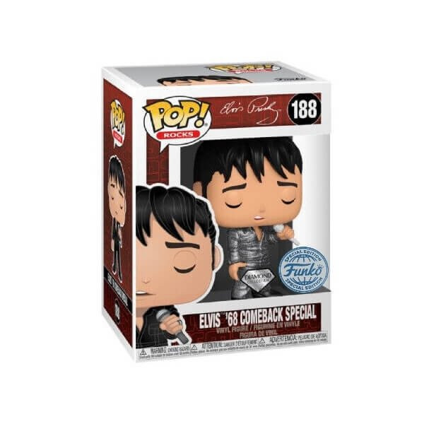 Funko POP Rocks Elvis Presley - Elvis '68 Comeback Special Diamond 188 Vinyl Figure Speial Edition