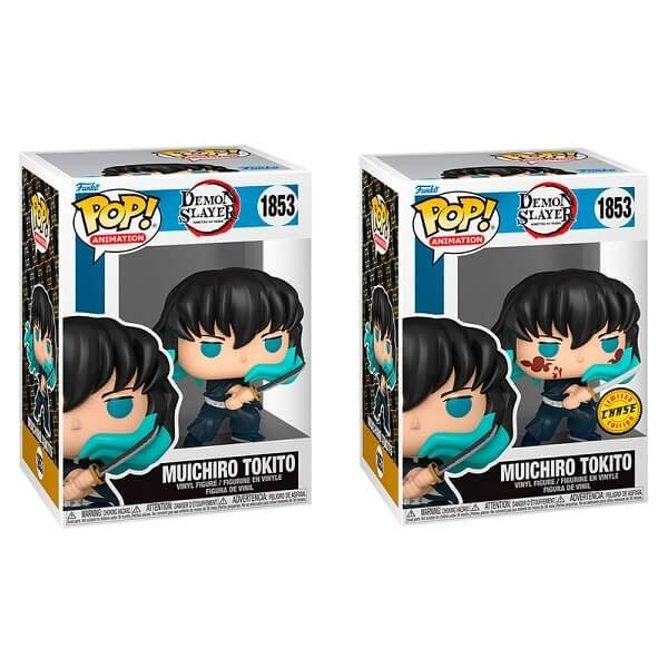 Funko POP Animation Bundle of 2 Demon Slayer - Muichiro Tokito & Chase 1853 Vinyl Figures