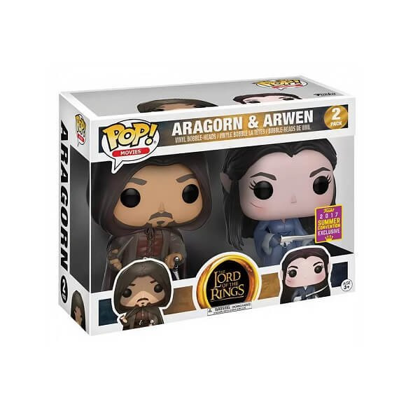 Funko POP Movies The Lord of the Rings - Aragorn & Arwen 2-pack Vinyl Figures 2017 Summer Convention Exclusive