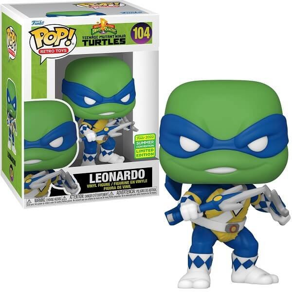 Funko POP Retro Toys Power Rangers Teenage Mutant Ninja Turtles - Leonardo 104 Vinyl Figure 2022 Summer Convention Exclusive