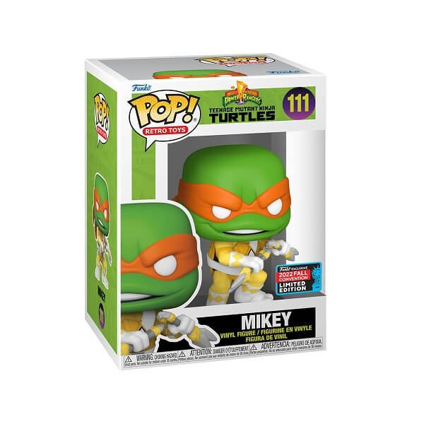 Funko POP Retro Toys Power Rangers Teenage Mutant Ninja Turtles - Mikey 111 Vinyl Figure 2022 Fall Convention Exclusive