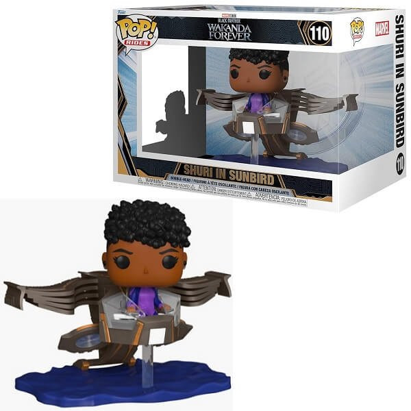 Funko POP Rides Marvel Black Panther Wakanda Forever - Shuri in Sunbird 110 Bobble-Head