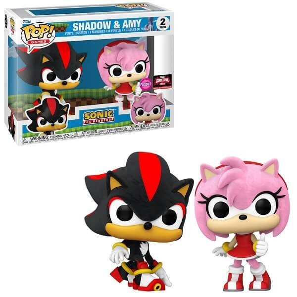 Funko POP Games Sonic the Hedgehog - Shadow & Amy Flocked 2-pack Vinyl Figures TargetCon Exclusive