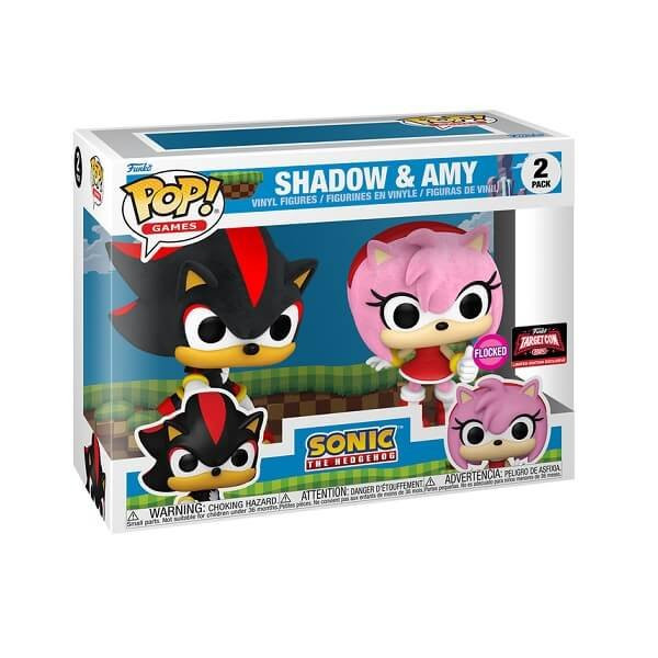 Funko POP Games Sonic the Hedgehog - Shadow & Amy Flocked 2-pack Vinyl Figures TargetCon Exclusive