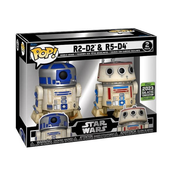 Funko POP Star Wars - R2-D2 & R5-D4 2-pack Vinyl Figures 2023 Galactic Convention Exclusive
