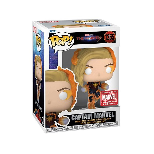 Funko POP Marvel The Marvels - Captain Marvel 1265 Bobble-Head Marvel Collector Corps Exclusive
