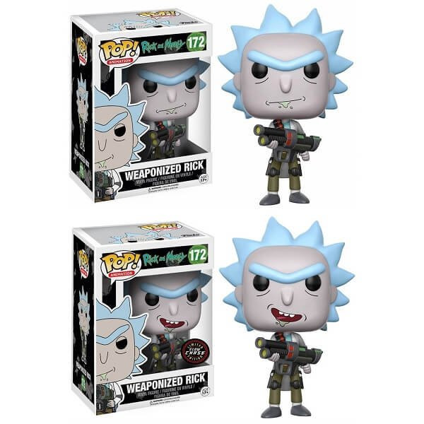 Funko POP Animation Bundle of 2 Rick and Morty - Weaponized Rick & GitD Chase 172 Vinyl Figure