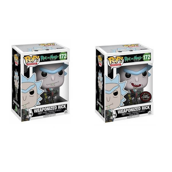 Funko POP Animation Bundle of 2 Rick and Morty - Weaponized Rick & GitD Chase 172 Vinyl Figure