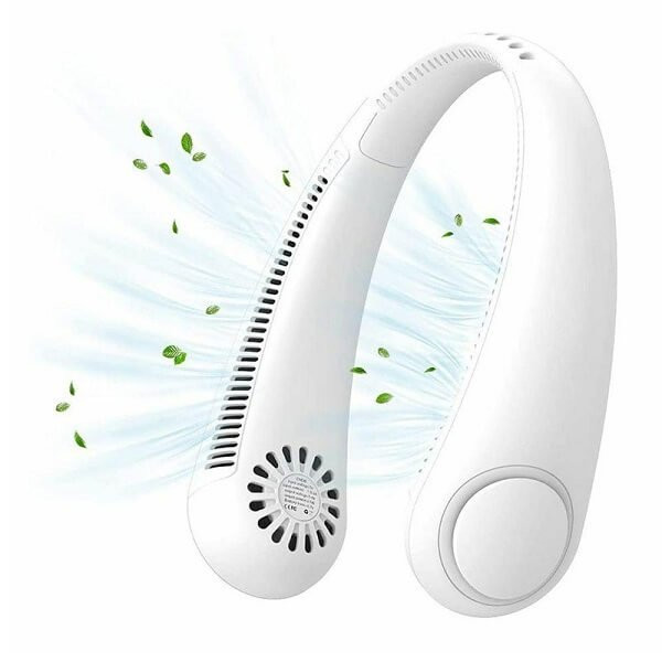 Επαναφορτιζόμενος Ανεμιστήρας Λαιμού χωρίς Φτερωτή - Bladeless Rechargeable Neck Fans - Λευκό 