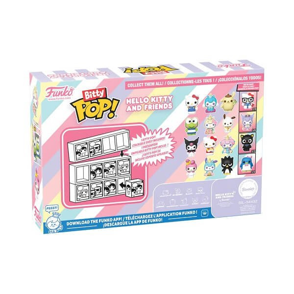 Funko Bitty POP! Hello Kitty and Friends - My Melody, Pochacco Unicorn, Badtz-Maru & Chase 4-Pack Vinyl Figures 