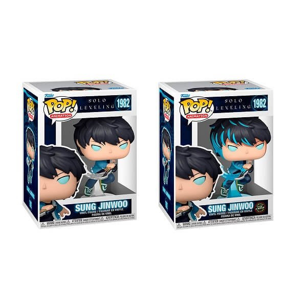 Funko POP Plus Bundle of 2 Animation Solo Leveling - Sung Jinwoo & Chase GitD 1982 Vinyl Figure