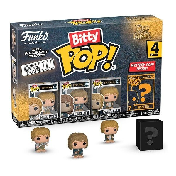 Funko Bitty POP! The Lord of the Rings - Samwise Gamgee, Pippin Took, Merry Brandybuck & Chase Mystery 4-Pack Vinyl Figures
