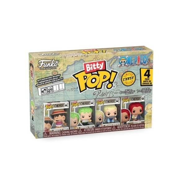 Funko Bitty POP! One Piece - Monkey D. Luffy, Roronoa Zoro, Axe-Hand Morgan & Chase 4-Pack Vinyl Figures