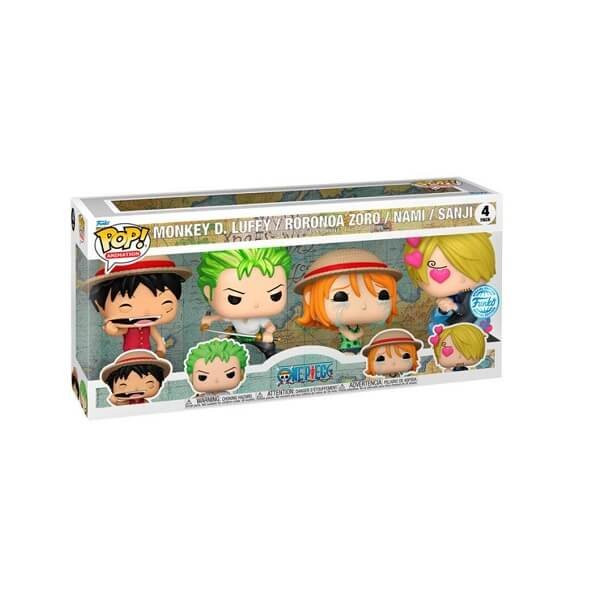 Funko POP Animation One Piece - Monkey D. Luffy, Roronoa Zoro, Nami, Sanji GiTD 4-Pack Vinyl Figures Special Edition