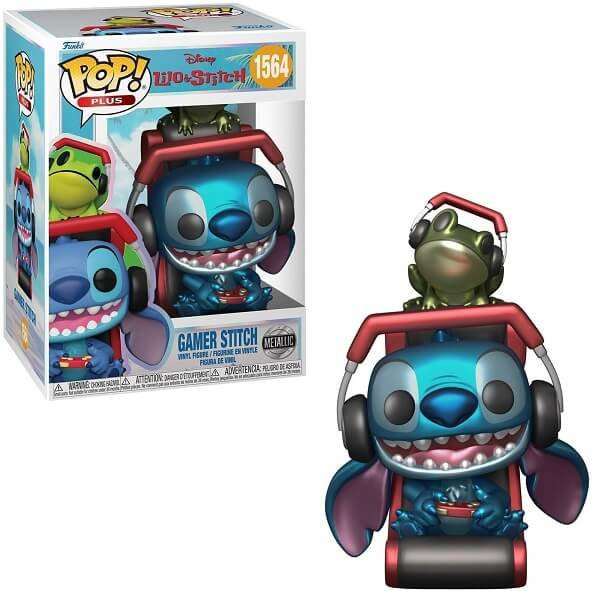 Funko Pop Plus Lilo & Stitch - Gamer Stitch Metallic 1564 Vinyl Figure Special Edition