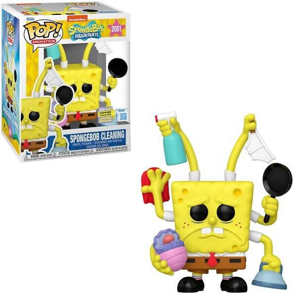 Funko POP Animation Spongebob Squarepants - SpongeBob Cleaning 2001 Vinyl Figure 2025 Summer Convention Exclusive