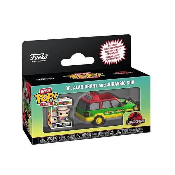 Funko Bitty POP Rides Jurassic Park - Dr. Alan Grant and Jurassic SUV Vinyl Figure