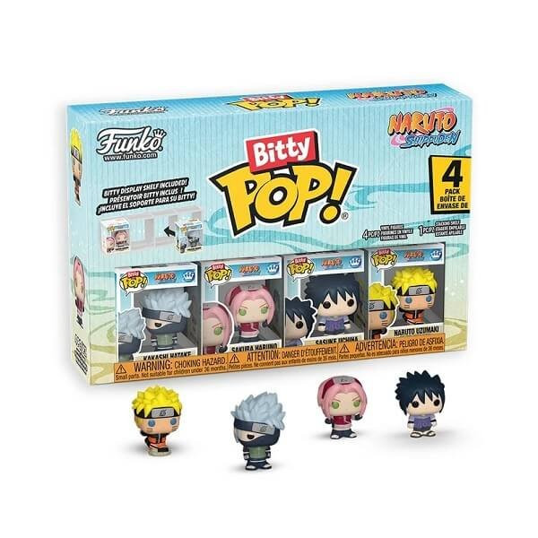 Funko Bitty POP! Naruto: Shippuden - Kakashi Hatake, Sakura Haruno, Sasuke Uchiha, Naruto Uzumaki 4-Pack Vinyl Figures