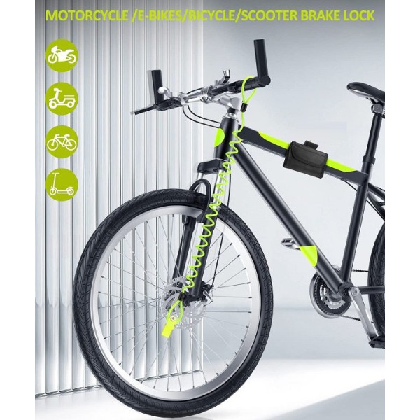 Κλειδαριά Λουκέτο Δισκόφρενου με Συναγερμό 110db Βαρέως Τύπου - Κίτρινο