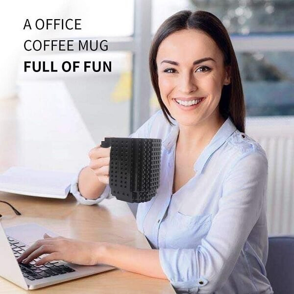 Πλάστική Κούπα DIY με Τουβλάκια – Μαύρο