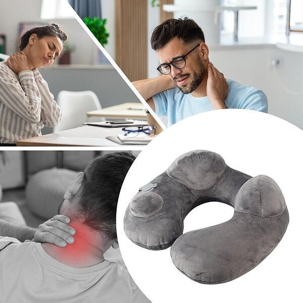 Φουσκωτό Μαξιλάρι Ταξιδιού για τον Λαιμό - Γκρι