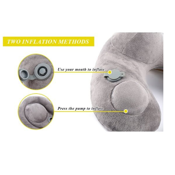 Φουσκωτό Μαξιλάρι Ταξιδιού για τον Λαιμό - Γκρι