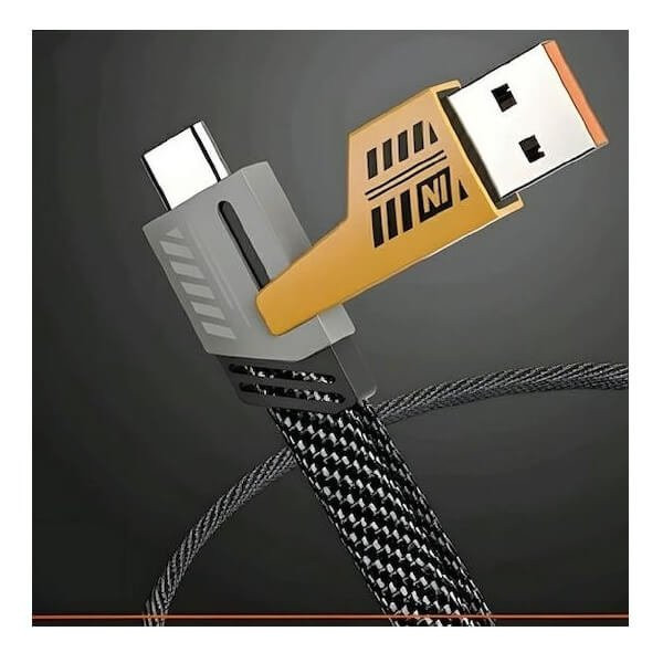 Braided Καλώδιο Multi Port 4 σε 1 - Μαύρο